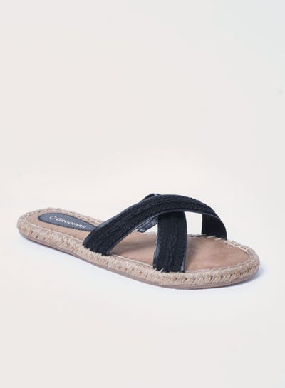 Buy Margarita Elegant Flat Espadrille Sandal Black in Saudi Arabia