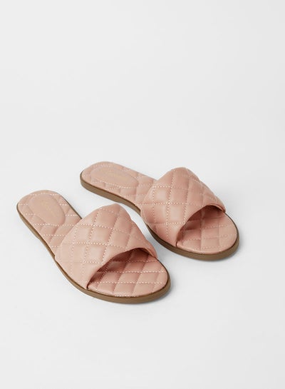 Buy Ruse Quilting Effect Flat Sandals Pink in Saudi Arabia