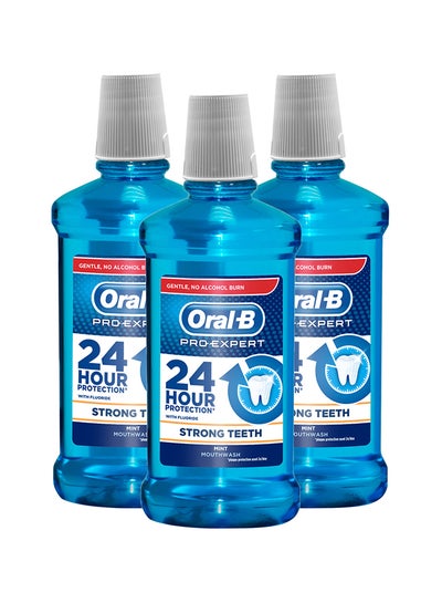 Buy Pro Expert Strong Teeth Mouthwash 500ml Pack of 3 in UAE