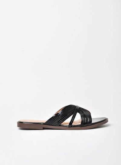 Buy Stylish Flat Sandals Black in Saudi Arabia