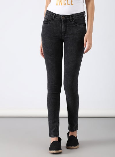 Buy Casual Skinny Fit Jeans Black in Saudi Arabia