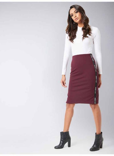 Buy Me Not You Pencil Skirts Maroon in Saudi Arabia