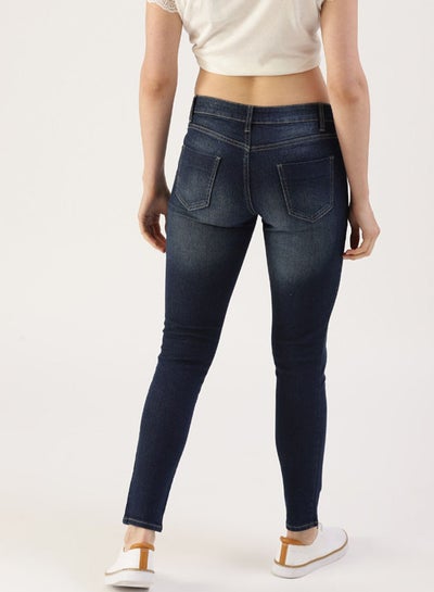 اشتري Skinny Fit Mid-Rise Stretchable Jeans INDIGO في السعودية