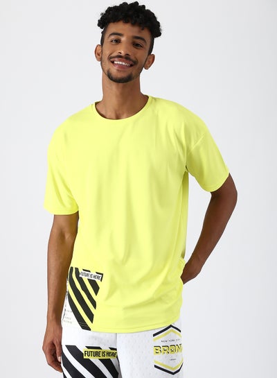 Buy Active Wear Oversized T-Shirt Lime in Saudi Arabia