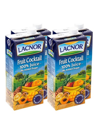 Buy Essentials Fruit Cocktail 100 Percent Juice, No Added Sugar Mixed Fruits 1Liters Pack of 4 in UAE