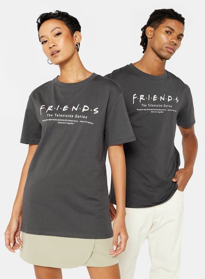 Buy Unisex FRIENDS Graphic T-Shirt Grey in UAE