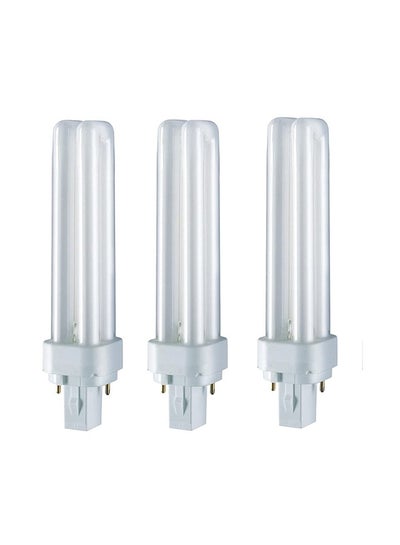 Buy Dulux D Home Decorative Durable Fluorescent Lamp With Plug-in Base - 13 W, 900lm, Pack Of 3 white 25.4 x 25.4 x 25.4cm in UAE