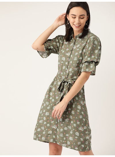 Buy Fashionable Casual Mini Dress Naive Sketchy Flora in Saudi Arabia