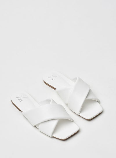 Buy Stylish Elegant Flat Sandals White in Saudi Arabia