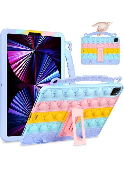 اشتري Stylish Shockproof Stress Release Push Pop Fidget Toy Case Cover For Apple iPad Pro 11 (2018/2020/2021) With Pencil Holder Multicolour في الامارات