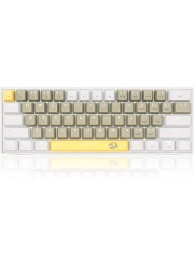 اشتري K606 LAKSHMI 60% Mechanical Gaming Keyboard - (BROWN Switch) - White LED Backlighting - 61 KEYS - Detachable Cable (K606-YL&GY&WT) في مصر