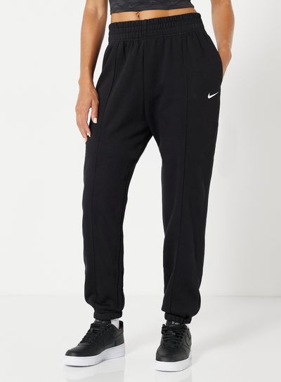 Buy Essential Fleece Sweatpants Black/White in UAE