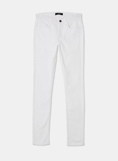 اشتري Casual Skinny Fit Jeans White/Ecru في الامارات