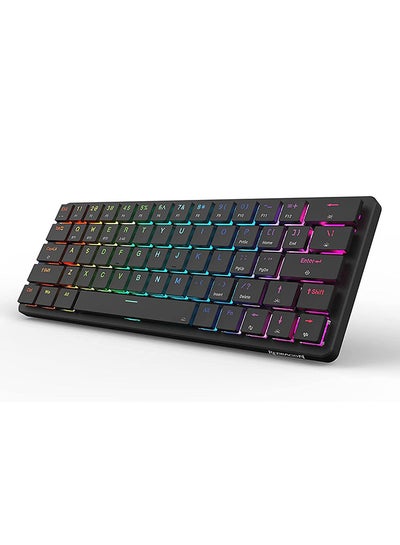 Buy Redragon K624P Elise Pro Rgb 60% Wireless 2.4Ghz / Bluetooth 5.0 / Wired Type C Gaming Mechanical Keyboard – Low Profile Blue Switches (Black) in Egypt