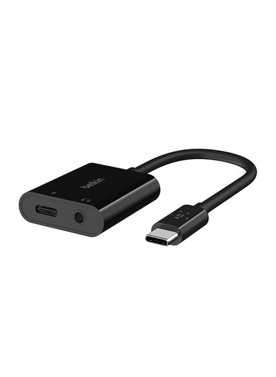 Buy Belkin Rockstar 3.5mm Audio + USB-C Charge Adapter, USB-C Audio Adapter Compatible with iPad Pro 12.9, 11, Galaxy, Pixel, OnePlus and More Black in Saudi Arabia