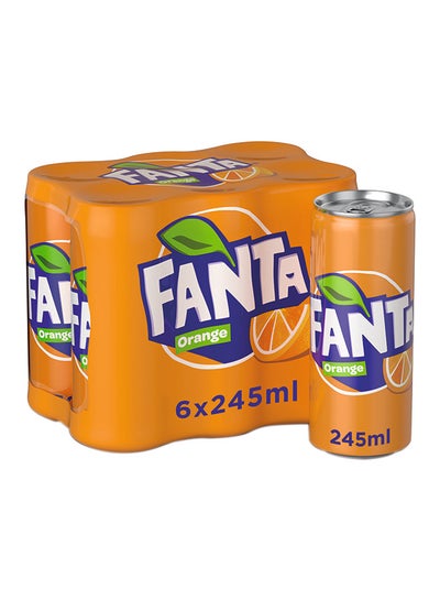 Buy Soft Drink Can Orange 245ml Pack of 6 in UAE