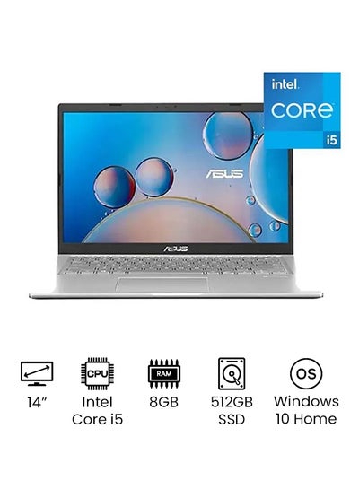 Buy X415EP-EK022T Laptop With 14-Inch FHD Display, Core i5-1135G7 Processor / 8GB RAM / 512GB SSD / 2GB NVIDIA GeForce MX330 Graphics / Win10 Home / Backlit / English/Arabic Transparent Silver in Saudi Arabia