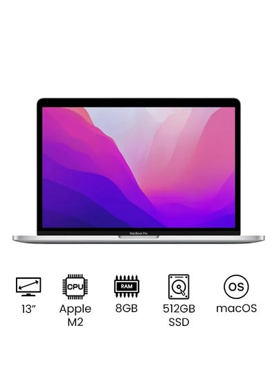 Buy MacBook Pro MNEQ3 13-Inch Display : Apple M2 chip with 8-core CPU and 10-core GPU, 512GB SSD- English Arabic Keyboard Silver in Saudi Arabia