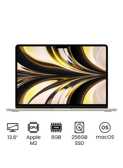 Buy MacBook Air 13.6-Inch Display, Apple M2 chip with 8-Core CPU And 8-Core GPU, 256GB SSD/Intel UHD Graphics English Starlight in UAE