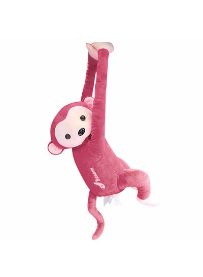 Buy Hanging Monkey Tissue Holder Pink/White 35cm in Saudi Arabia