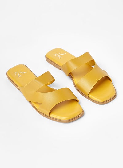 Buy Stylish Comfortable Flat Sandals Mustard in Saudi Arabia