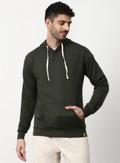 Buy Stylish Comfortable Hoodie Olive green in UAE