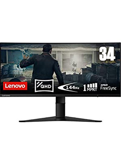 اشتري 34-Inch G34w-10 Ultra-Wide Curved Gaming Monitor / 144Hz / AMD FreeSync / 34بوصة أسود في الامارات