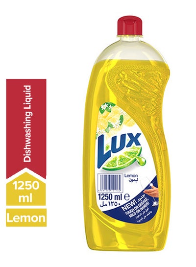 Buy Dishwash Liquid For Sparkling Clean Dishes Lemon Tough On Grease And Mild On Hands 1250.0ml in UAE