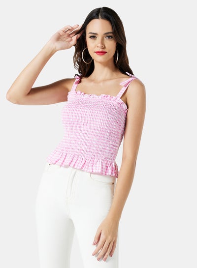 Buy Rihana Sleeveless Top Pink in UAE