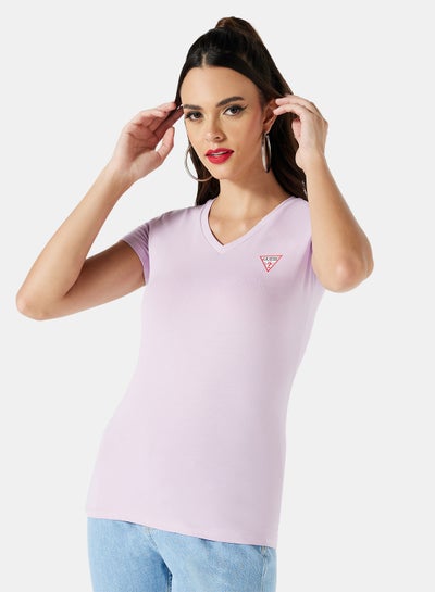 Buy Mini Triangle Logo T-Shirt Lilac in UAE