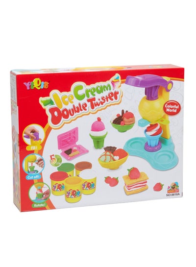 Buy 18-Piece Ice Cream Double Twister Set Multicolored 3+ Years Premium Quality Material 13.38x2.83x10.62inch in Saudi Arabia