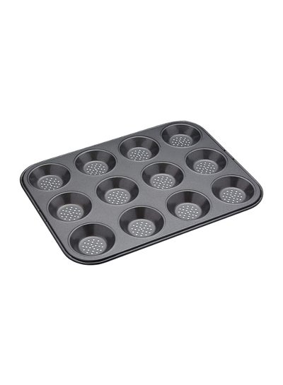 Buy 12-Cavity Crusty Baking Pan Grey 32x24cm in Saudi Arabia