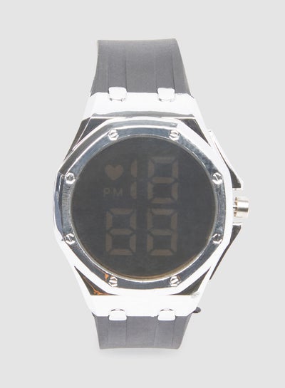 اشتري Digital Watches Leather- Black-Silver ,Digital, Quartz في مصر