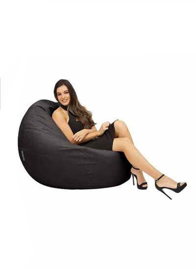 Buy Solid Multi-Purpose Bean Bag With Polystyrene Filling Black 80x80x50cm in UAE