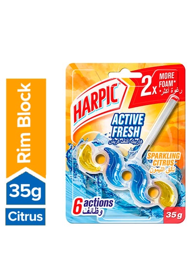 Buy Active Fresh Toilet Block, Sparkling Citrus Multicolour 35grams in Saudi Arabia