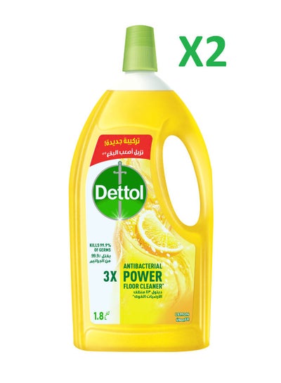 Buy Multi Purpose Disinfectant Cleaner Lemon Pack Of 2 Yellow 2x1.8Liters in Egypt