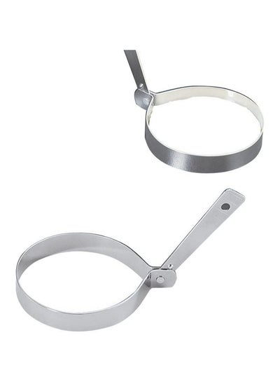 Buy 2-Piece Egg Ring Round Box Silver 8.5centimeter in UAE