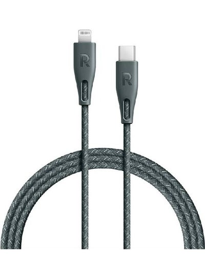 Buy RP-CB1018 Type-C To Lightning Cable 2m Nylon Green in UAE