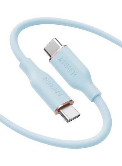 اشتري كابل باور لاين III فلو من منفذ USB-C إلى منفذ USB-C بقدرة 100 وات (بطول 1.8 م/ 6 أقدام) أزرق في السعودية