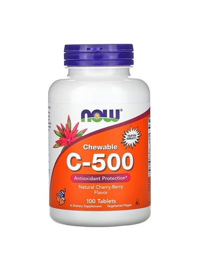 Buy Chewable C-500 Antioxidant Protection Dietary Supplement - 100 Tablets in UAE