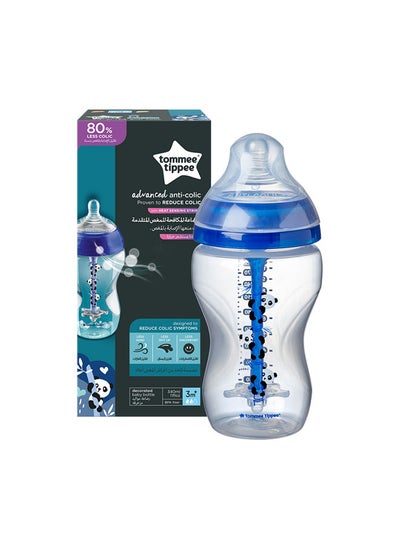 Buy Anti-Colic Plastic Baby Feeding Bottle With Ultra Soft Nipple,3+ M, 340ml - Clear/Blue in Saudi Arabia