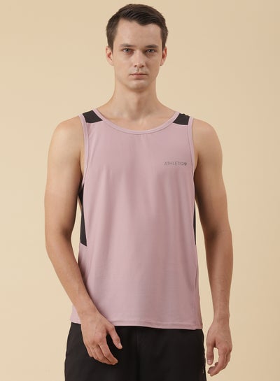 Buy Logo Sports Running Vest Pink in Saudi Arabia