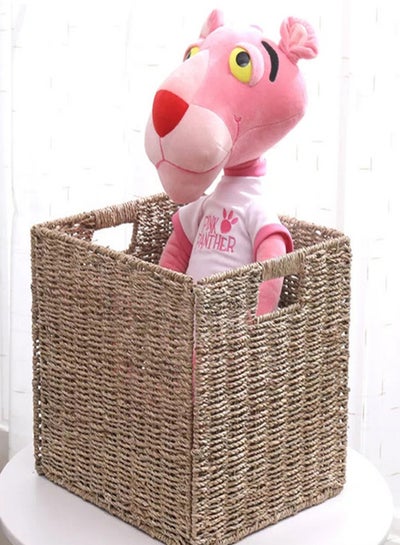 Buy Foldable Wooden Laundry Basket Beige 30x30x30cm in UAE