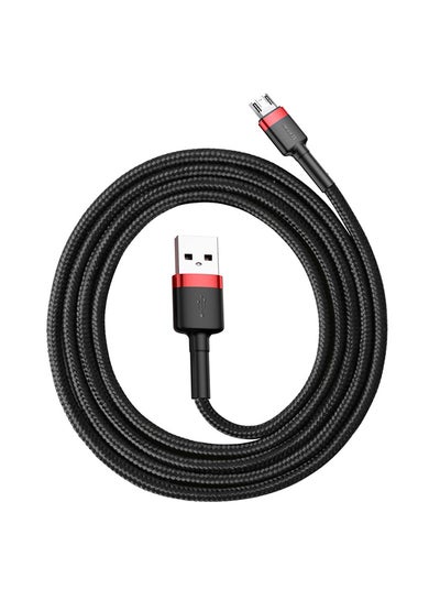 Buy Cafule Micro USB Cable Nylon Braided Fast Quick Charger Cable USB to Micro USB 2.4A Android Charging Cord compatible for Galaxy S7 S6, Note, LG, Nexus, Nokia, PS4 1M Black/Red in UAE