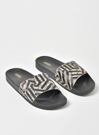 Buy Regular Slip-On Slides Black/Grey/Beige in UAE