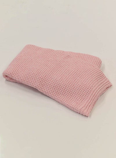 Buy Lightweight Summer Blanket Queen Size 390 GSM Soft Knitted All Season Blanket Bed And Sofa Throw Pink 150 x 200cm in UAE