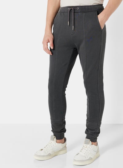 Buy Solid Sweatpants Black in UAE