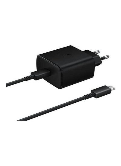 Buy Super Fast Charging Travel Adapter With USB Type-C To USB Type-C Cable 45W Black in Egypt