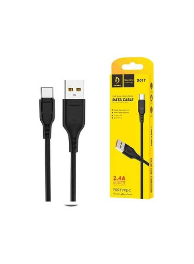 Buy High Quality Fast Charging  D01V Type C Cable 2.4 A Black in Egypt
