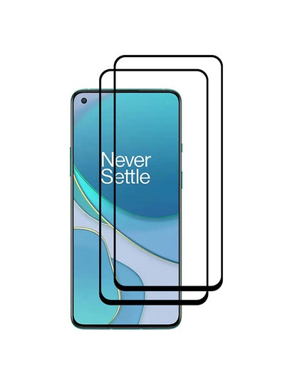 Buy 2-Pack for OnePlus 8T Screen Protector Tempered Glass 6.55 inch Clear/Black in UAE